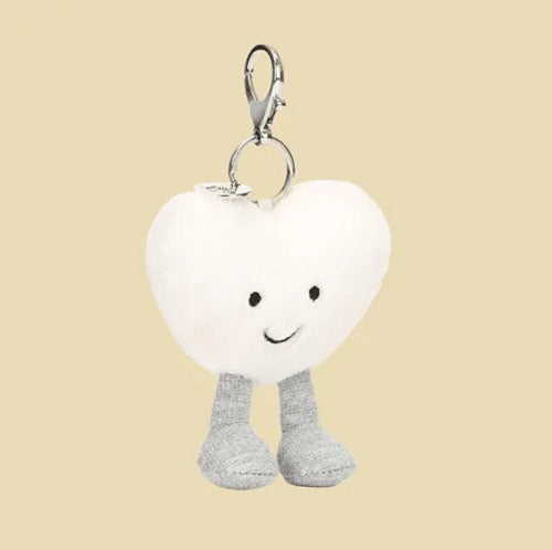 Amuseables Cream Heart Bag Charm