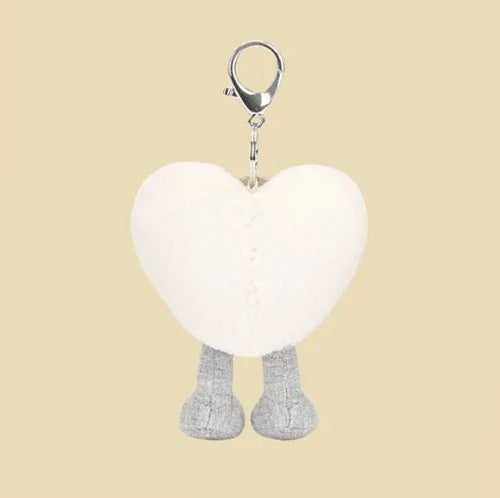 Amuseables Cream Heart Bag Charm