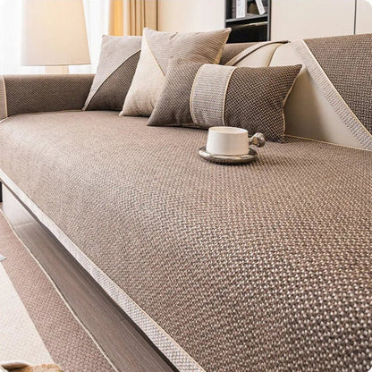 Cotton Linen Sofa Throw for Furniture Protection and Everyday Comfort