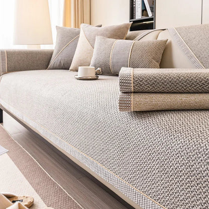 Cotton Linen Sofa Throw for Furniture Protection and Everyday Comfort