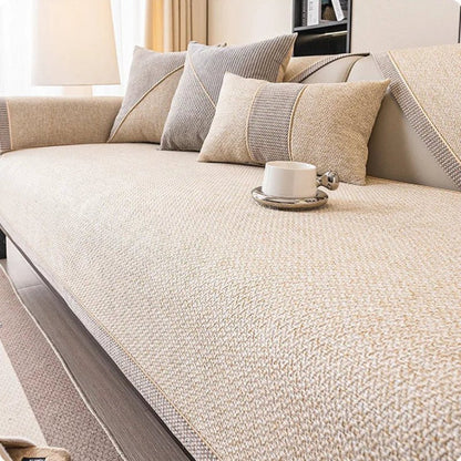 Cotton Linen Sofa Throw for Furniture Protection and Everyday Comfort
