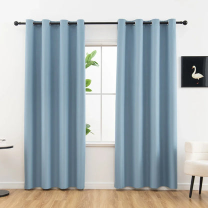 Modern 100% Blackout Curtains with Coated Lining for Bedroom & Living Room