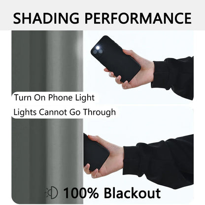 Modern 100% Blackout Curtains with Coated Lining for Bedroom & Living Room