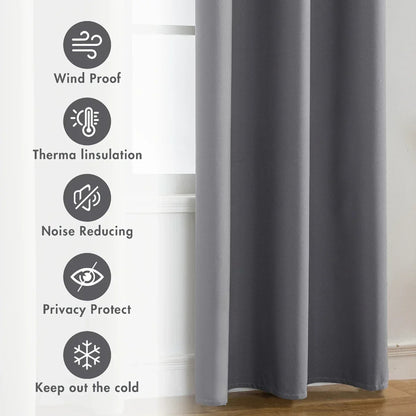 Modern 100% Blackout Curtains with Coated Lining for Bedroom & Living Room