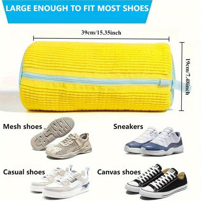 Heavy-Duty Shoe Washing Machine Bag with Zipper & Soft Protective Lining