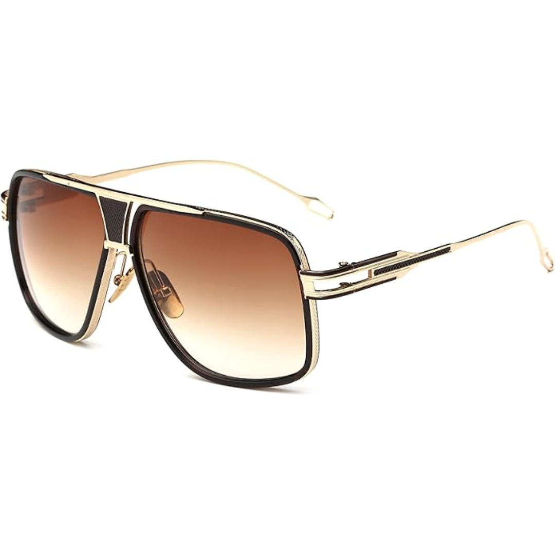 Men’s Aviator Sunglasses with Alloy Frame and UV Protection