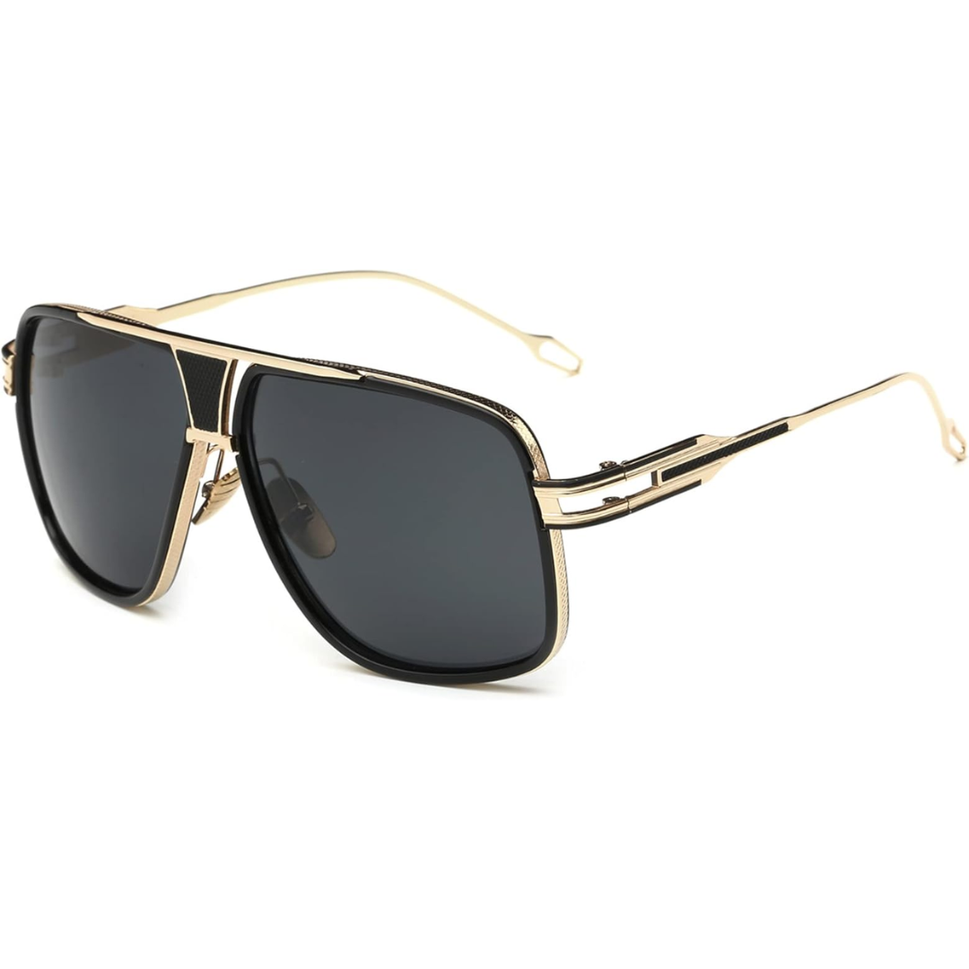 Men’s Aviator Sunglasses with Alloy Frame and UV Protection