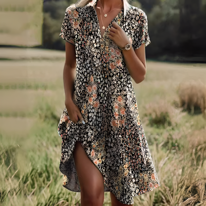Lightweight Polka Dot Midi Dress