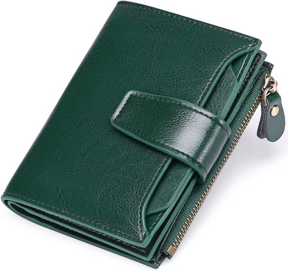 Compact Genuine Leather Multi-Pocket Wallet