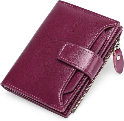 Compact Genuine Leather Multi-Pocket Wallet