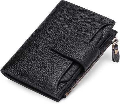 Compact Genuine Leather Multi-Pocket Wallet