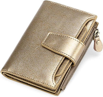 Compact Genuine Leather Multi-Pocket Wallet