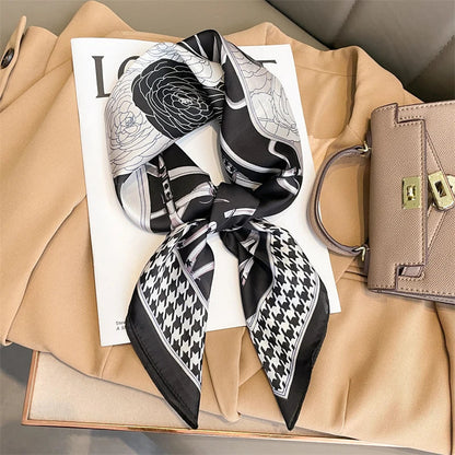 Silk Charm Plaid Scarf