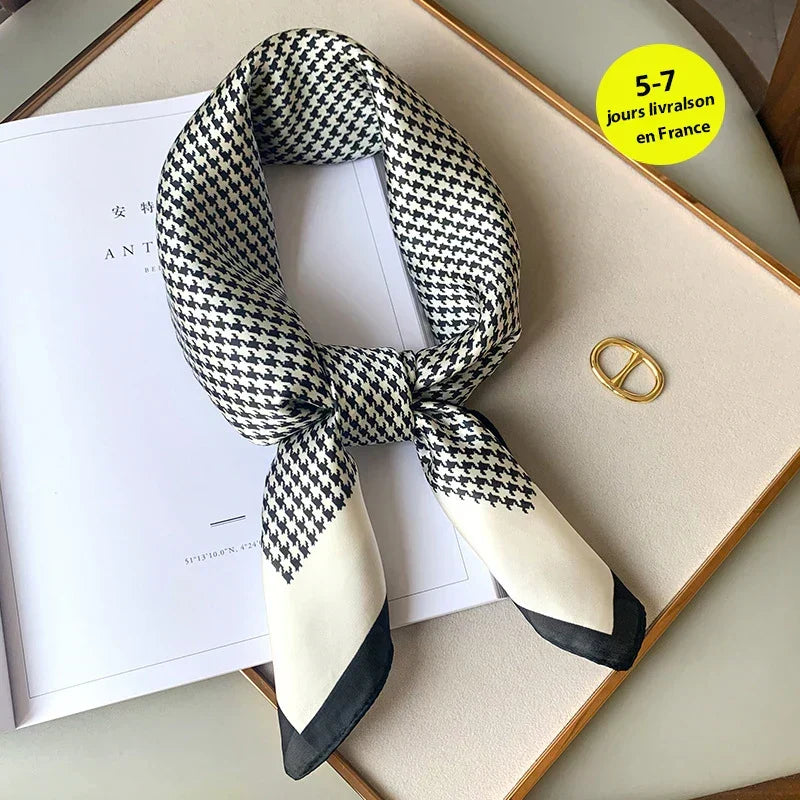 Silk Charm Plaid Scarf