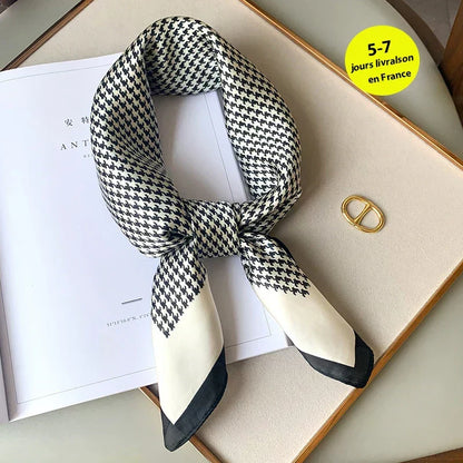 Silk Charm Plaid Scarf